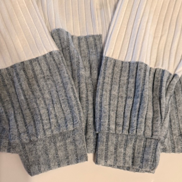 New Long Sleeve Full Zipper Hooded Sweater Size XXL Gray And White Polyester - Picture 3 of 14